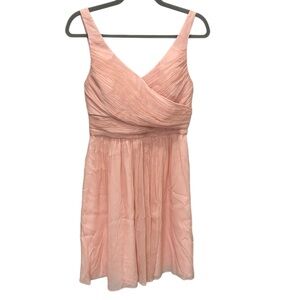 NWT J Crew sleeveless pink chiffon knee length Heidi dress sz 6P